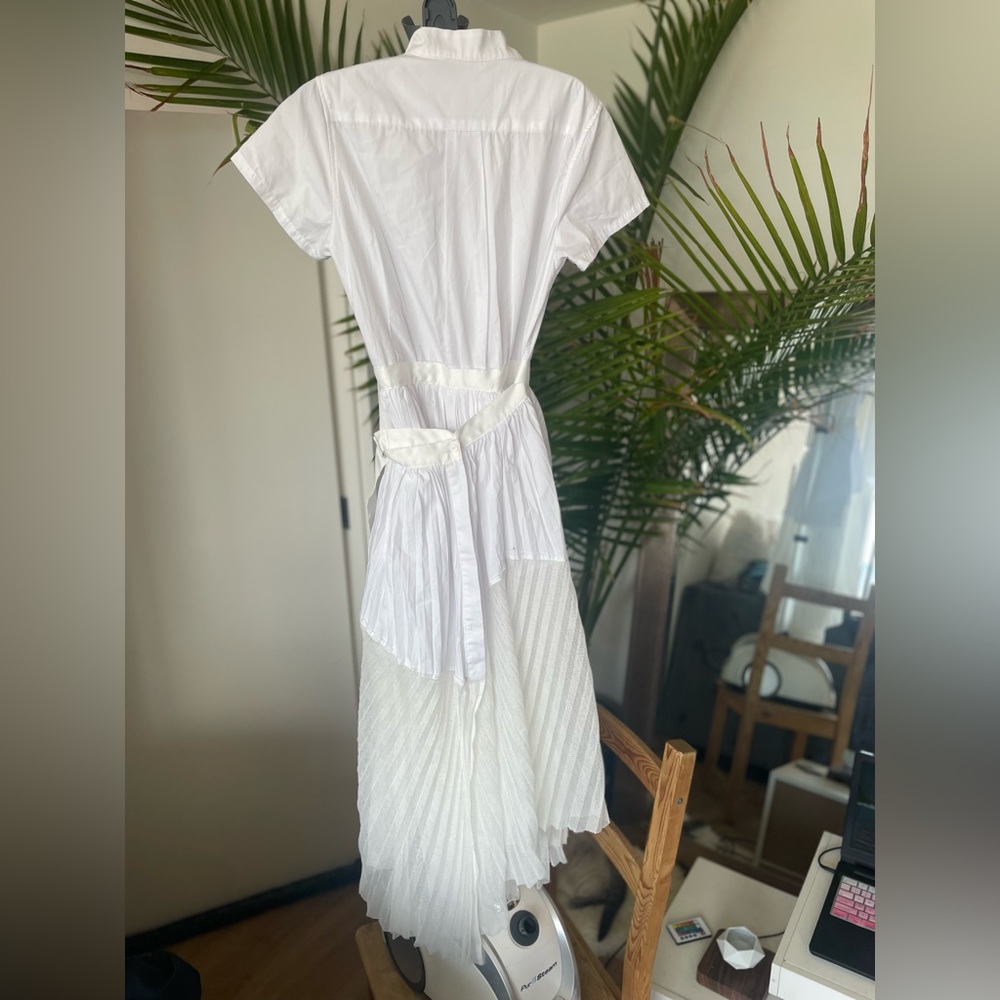 ShirtDress With Sheer Layer in White - Picture 13 of 16